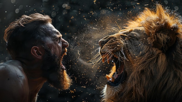 Photo samson tearing lion apart