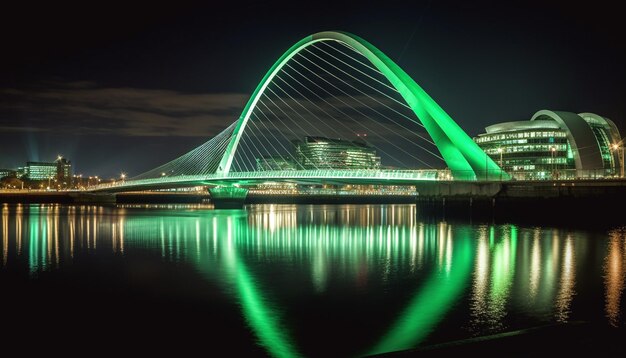 Samuel Beckett Bridge in Green St Patricks Festival