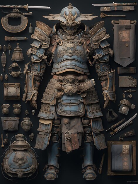 Samurai armor Generative AI