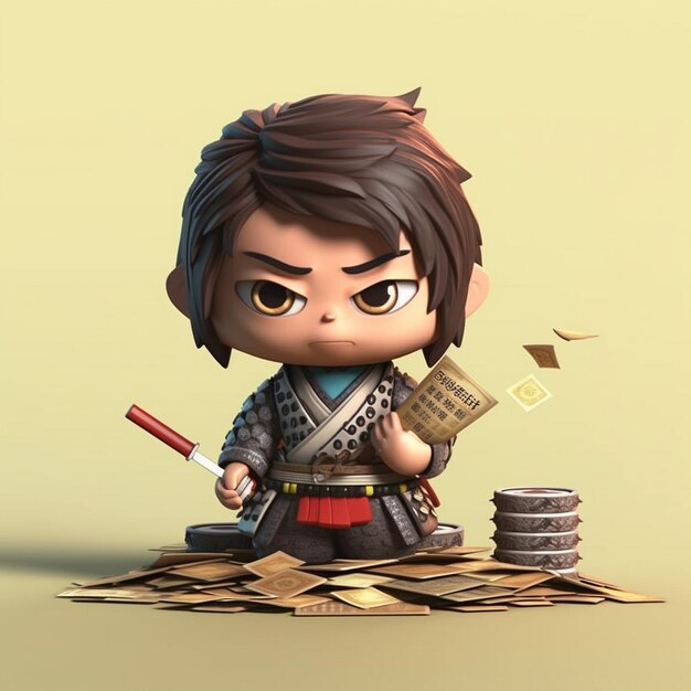 Samurai counting money