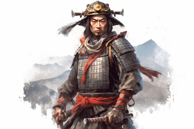 A samurai isolated on transparent background Fictional Person