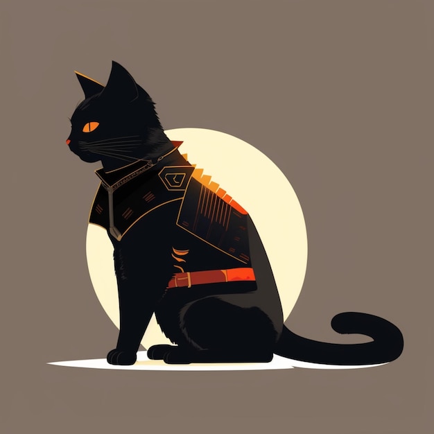 Samurai kitten illustratie