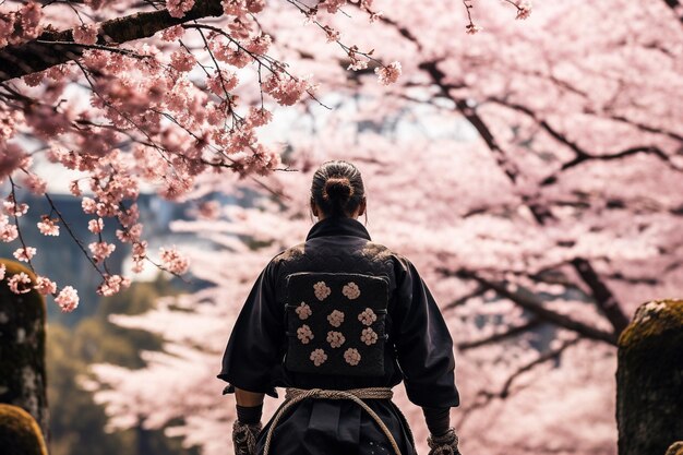 Цветение вишни самураев в древнем Киото