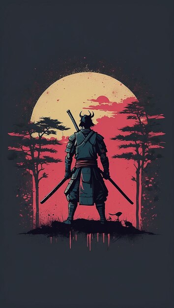 a Samurai t shirt design generative AI