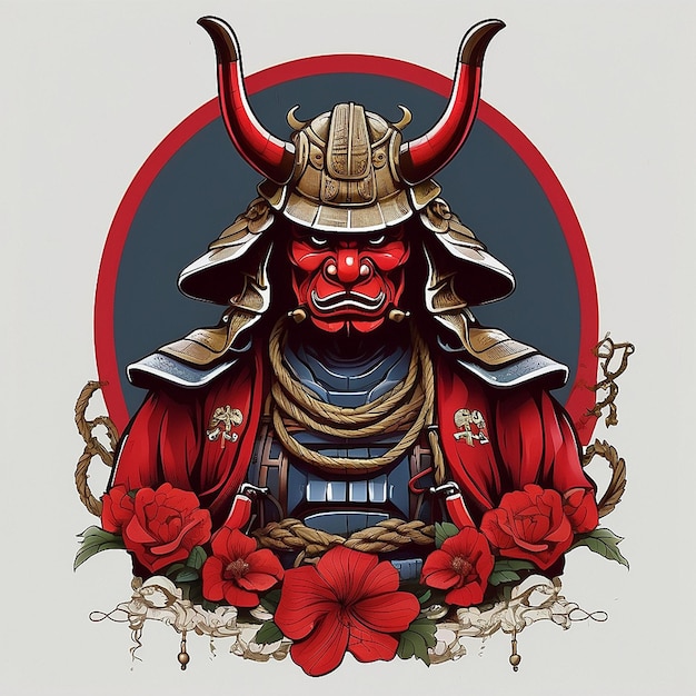 Foto samurai thema vector t-shirt ontwerp gemaakt met ai