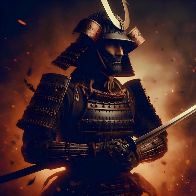samurai warrior with drawn sword