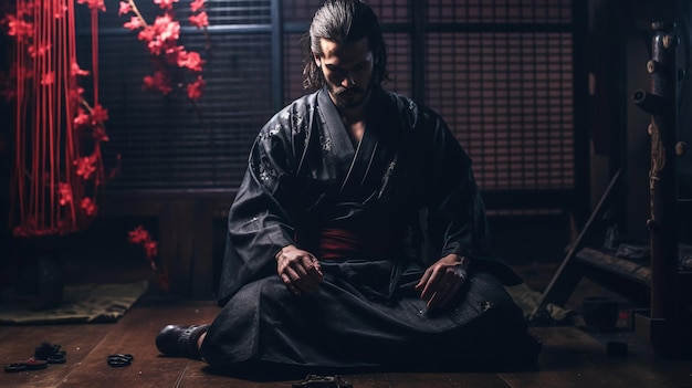Photo samurai with a sword photo