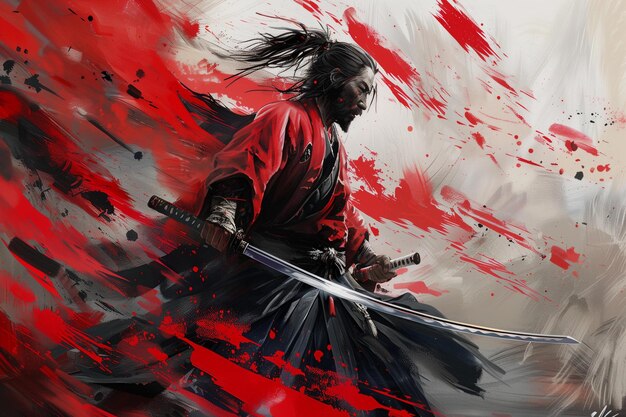 Photo samurai with swords