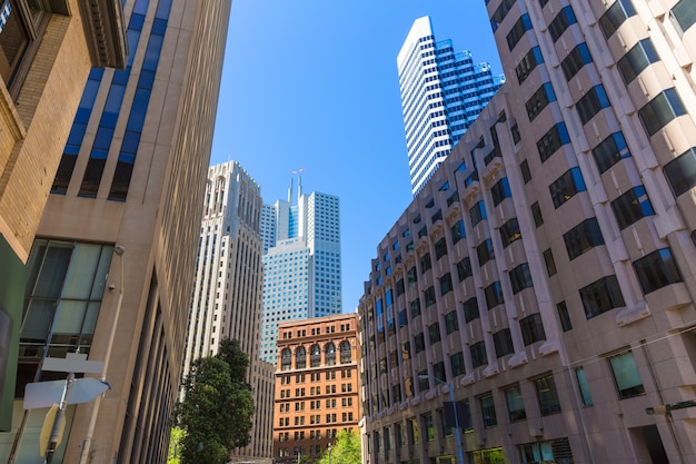 San Francisco downtown buildings in California