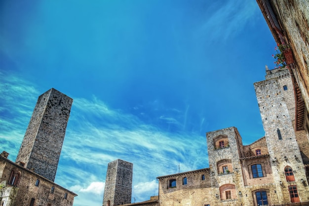 San Gimignano towers under a clear sky Italy