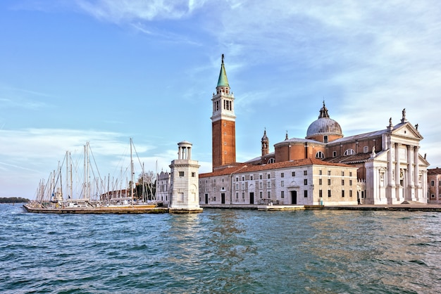 San Giorgio Maggiore church with ornamented facade in Venice