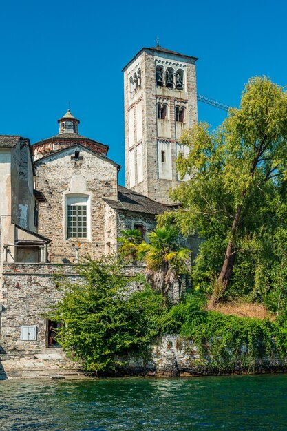 San Giulio Island is an island within Lake Orta in Piedmont with a benedictine Monastery