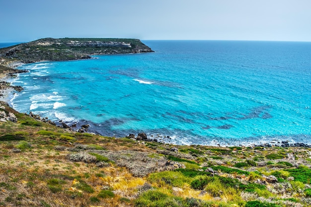 San Marco cape on a clear summer day Sardinia