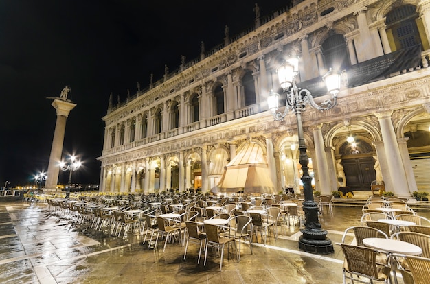 San Marco square at night, Venice, Italy.