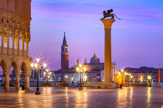 San Marco square at sunrise Venice Italy