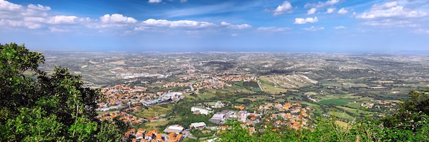 San-Marino Bird-eye view. Italy. Panorama.