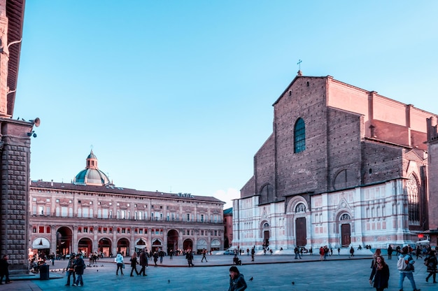San Petronio-kerk in Piazza Maggiore in Bologna Italy