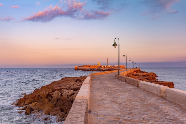 San sebastian castle at sunrise incadiz andalusia spain