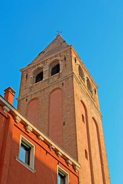 San Vidal bell tower seen from below