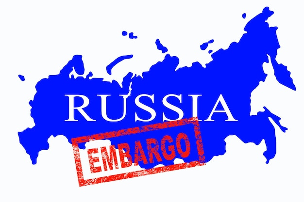 ロシアの地図上のロシアの禁輸措置に対する制裁