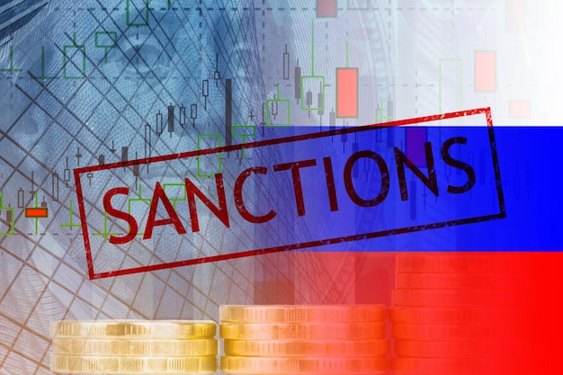Sanctions against russia financial economic restrictions for banks shutdown of international money transfers depreciation of currencies crisis in the economy