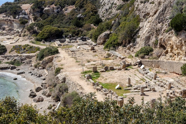 The Sanctuary of the goddess Hera Akraia in a small cove of the Corinthian gulf Archaeological site Heraion LoutrakiPerachora Greece