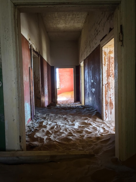 Sand in abandoned house