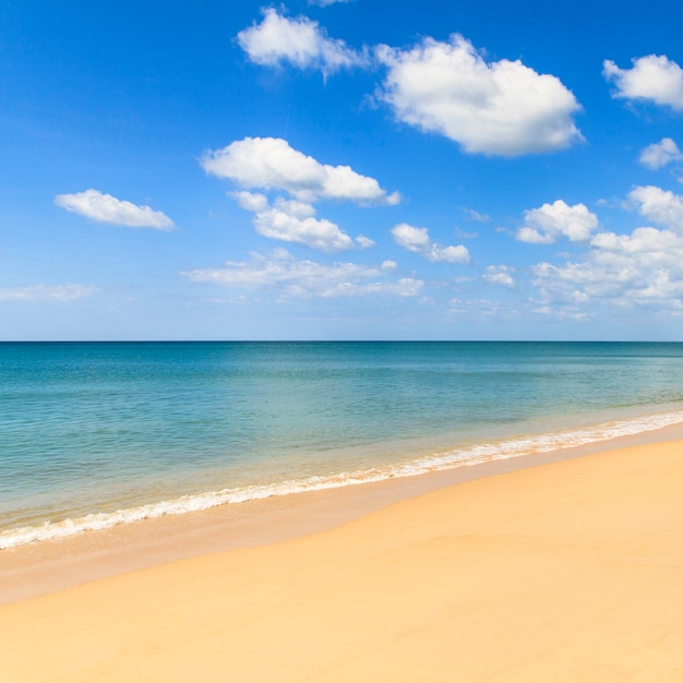 Sand beach and blue ocean