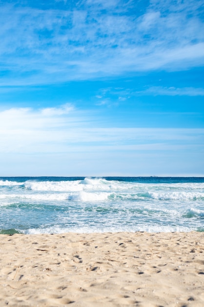 Sand beach and blue sky. 