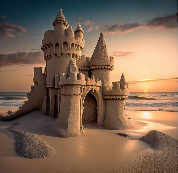 Photo sand beach castle