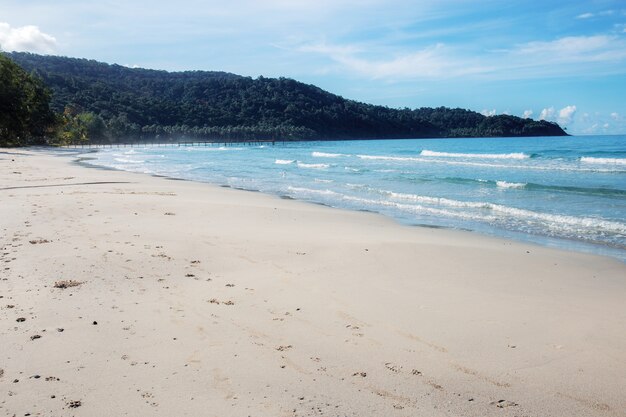 Sand beach with sky.