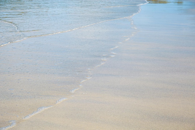 Sand beach with the sunlight at sea