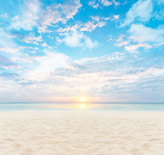 Sand and beach with sunset