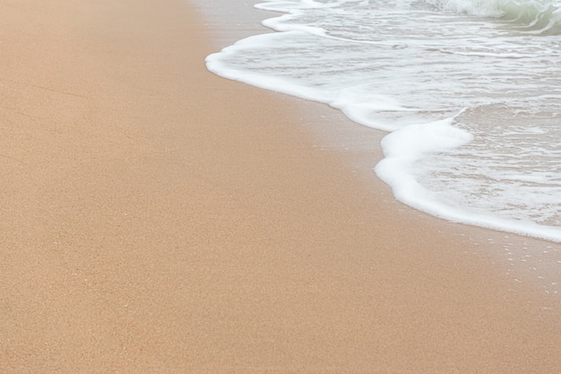 Sand beach with wave of water 