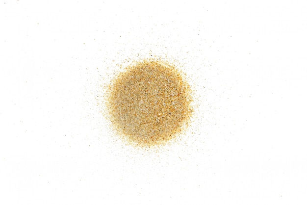 Sand by studio shot isolated. With clipping path on white background