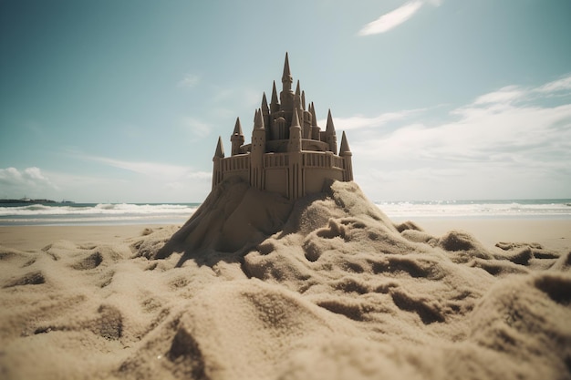 A sand castle on the beach in new south wales