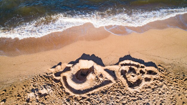 Sand castle from top