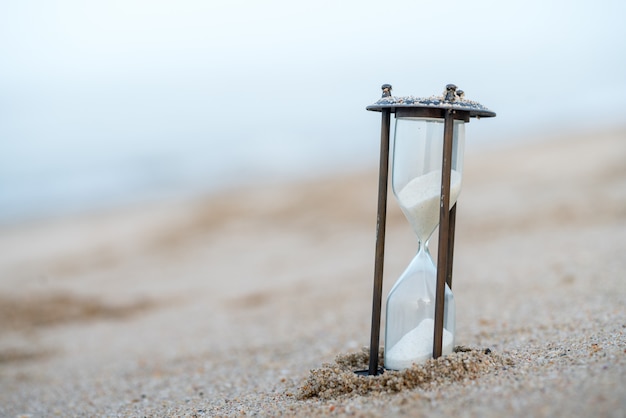 Sand clock, business concept teamwork & time management