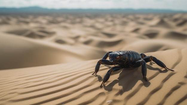 A sand crab in the desert