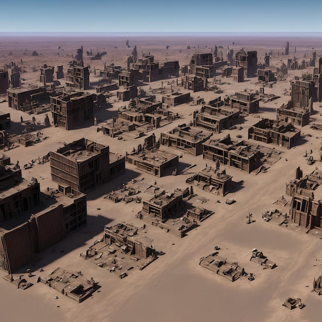 Sand desert abandon city generative art by AI