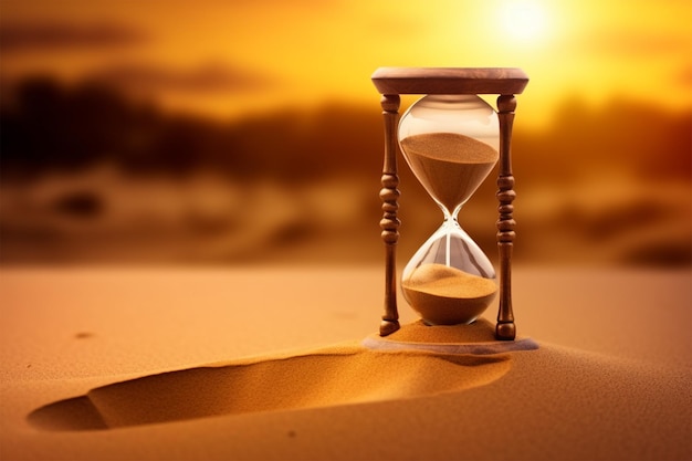 sand in the desert with a sand timer