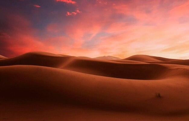 Photo sand desrt at sunset