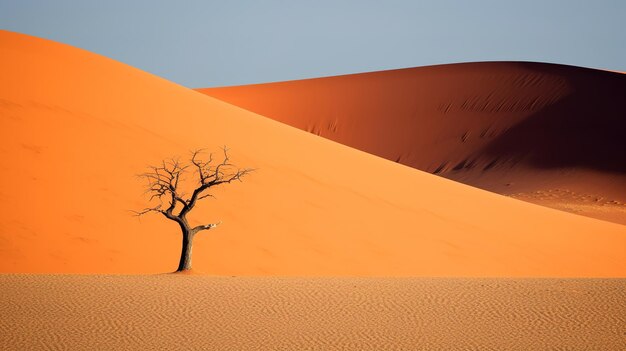 sand dune desert with one tree