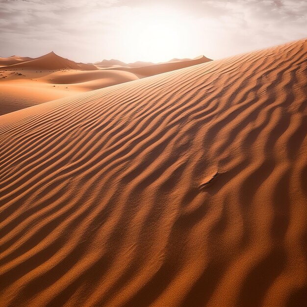 пустыня с песчаными дюнами с одним деревом