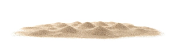 Фото Песчаная дюна изолирована на белом фоне и текстуре куча песка на белом фоне