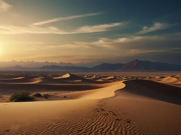 Photo a sand dune with mountains in the background and a mountain in the background