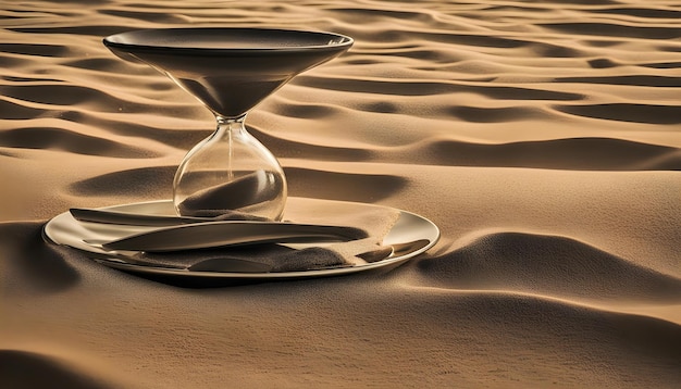 a sand dune with a sand dune and a glass with the sand in the background
