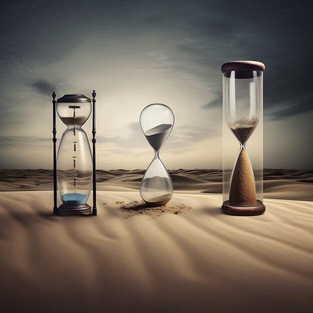 A sand dune with a sand timer and a sand timer.