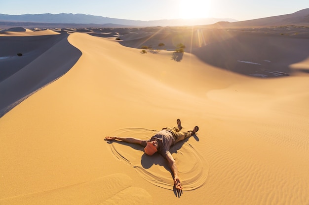 Photo sand dunes in death valley national park, california, usa