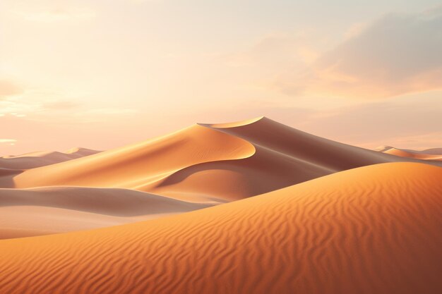 Sand dunes in the desert on a clear day high temperature the heat generative ai